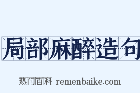 局部麻醉造句是什么意思的图片